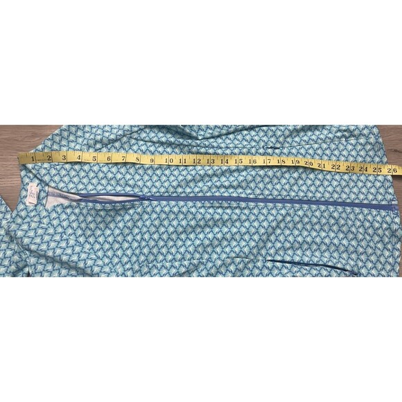 Sigrid Olsen Jacket Golf Tennis Blue Zip Shirt Top Size XS Pockets geometric - Picture 6 of 7